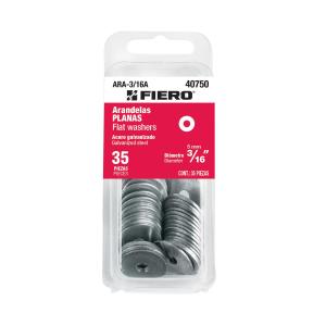ARANDELA ACERO GALVANIZADAS FIERO 3/16" BLISTER 35 UN."