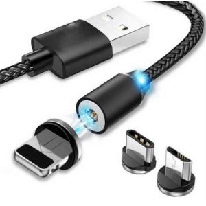 CABLE USB MACHO MAGNETICO SALIDA TRIPLE IPHONE, TIPO C, MINI