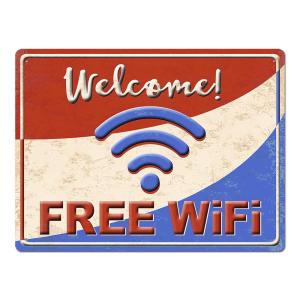 CHAPA DECORATIVA 30 X 40 CM. WELCOME FREE WIFI