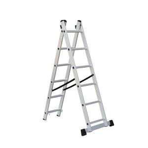 ESCALERA ALUMINIO 2 TRAMOS EXTENSIBLE Y TIJERA 12 ESCALONES