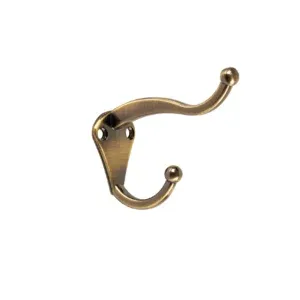 GANCHO PERCHA DOBLE BRONCE ANTIGUO - HERMEX PEPU-32