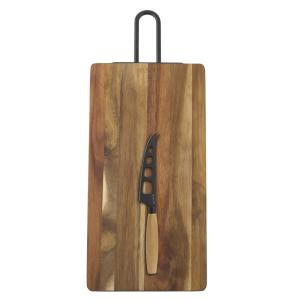 TABLA MADERA SELECTA 39 X 19 X 1.5 CM. + CUCHILLO PARA QUESO